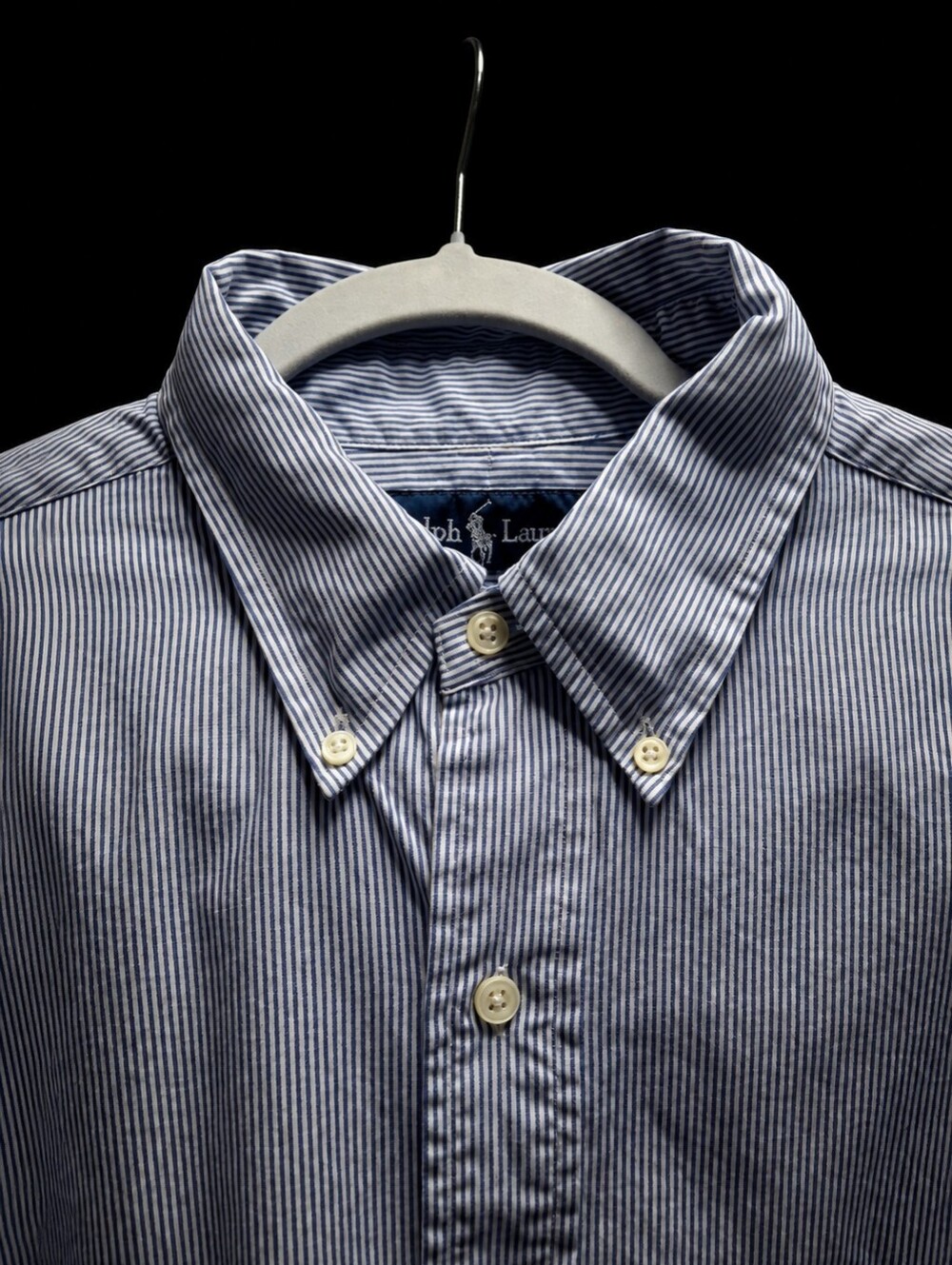 Ralph Lauren Blake Blue/White Striped Button-Down Cotton Shirt Men Size X-Large - Picture 9 of 16
